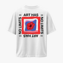 ART HAS NO LIMITS - OVERSIZE BEYAZ T-SHIRT - CLVB SAIN