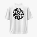 EVOLVE OR REPEAT - OVERSIZE BEYAZ T-SHIRT - CLVB SAIN