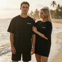 GOLDEN SMILE - OVERSIZE SİYAH T-SHIRT - CLVB SAIN