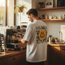 GOLDEN SMILE - OVERSIZE BEYAZ T-SHIRT - CLVB SAIN