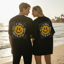 GOLDEN SMILE - OVERSIZE SİYAH T-SHIRT - CLVB SAIN