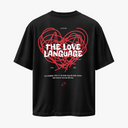 LOVE LANGUAGE - OVERSIZE SİYAH T-SHIRT