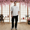 NOCTIFLORA - OVERSIZE BEYAZ T-SHIRT - CLVB SAIN