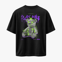 CHEER BEAR - OVERSIZE SİYAH T-SHIRT - CLVB SAIN