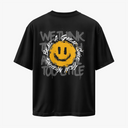 GOLDEN SMILE - OVERSIZE SİYAH T-SHIRT - CLVB SAIN