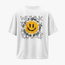 GOLDEN SMILE - OVERSIZE BEYAZ T-SHIRT - CLVB SAIN